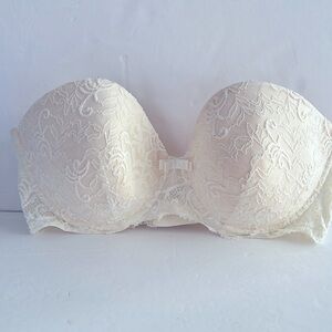Simone Perele Strapless lace wedding bra made in France 36 D NWOT